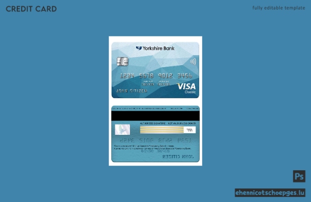 Beispielvorschau der Yorkshire Bank Visa Classic Karte (Vereinigtes Königreich)